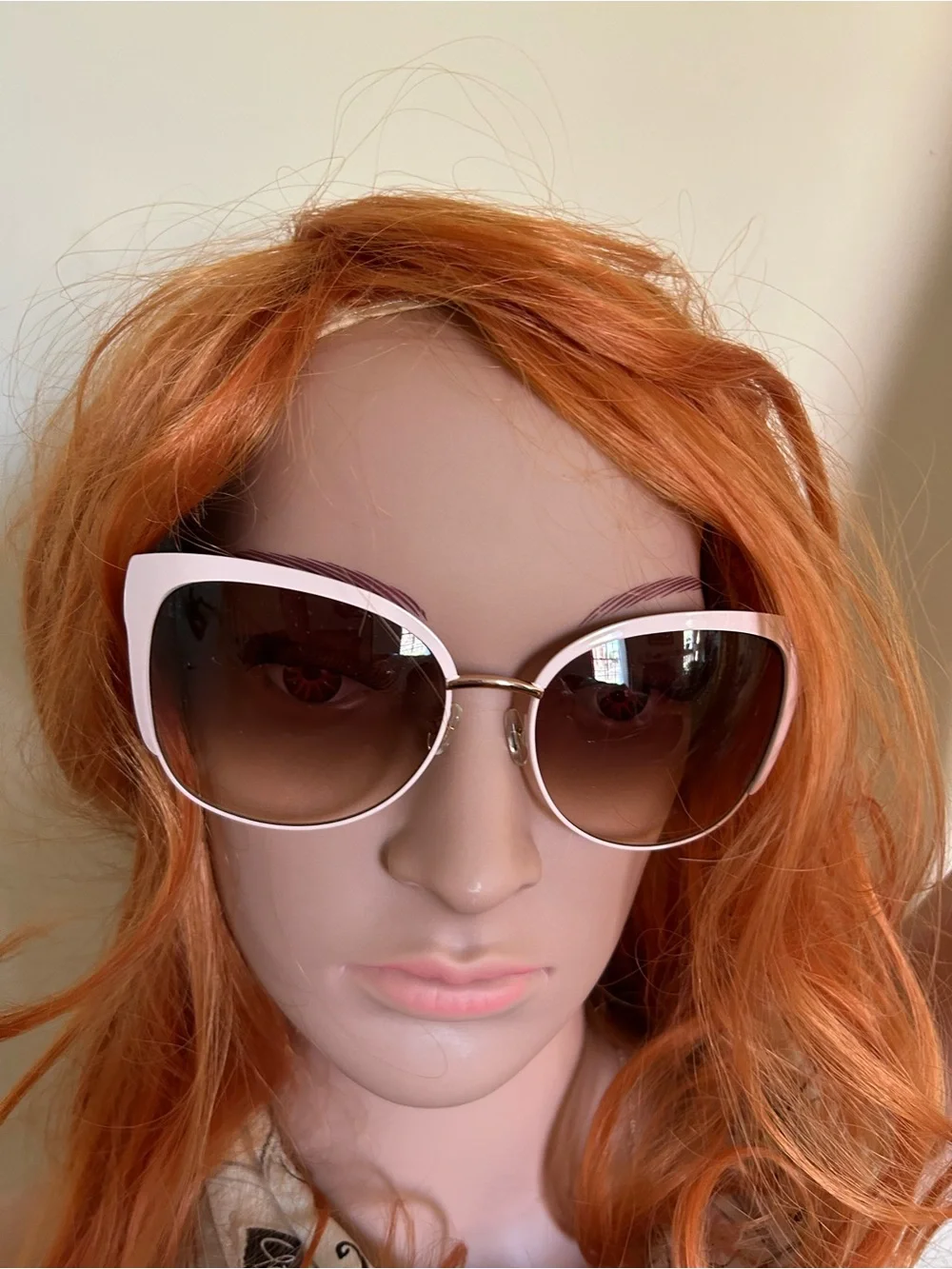 kate spade Oversized Cat-Eye Sunglasses in Pale Pink with Brown Gradient Lenses